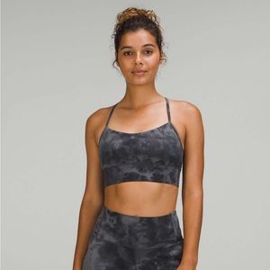Lululemon Flow Y Nulu Longline Bra Diamond Dye Pitch Grey Graphite Grey